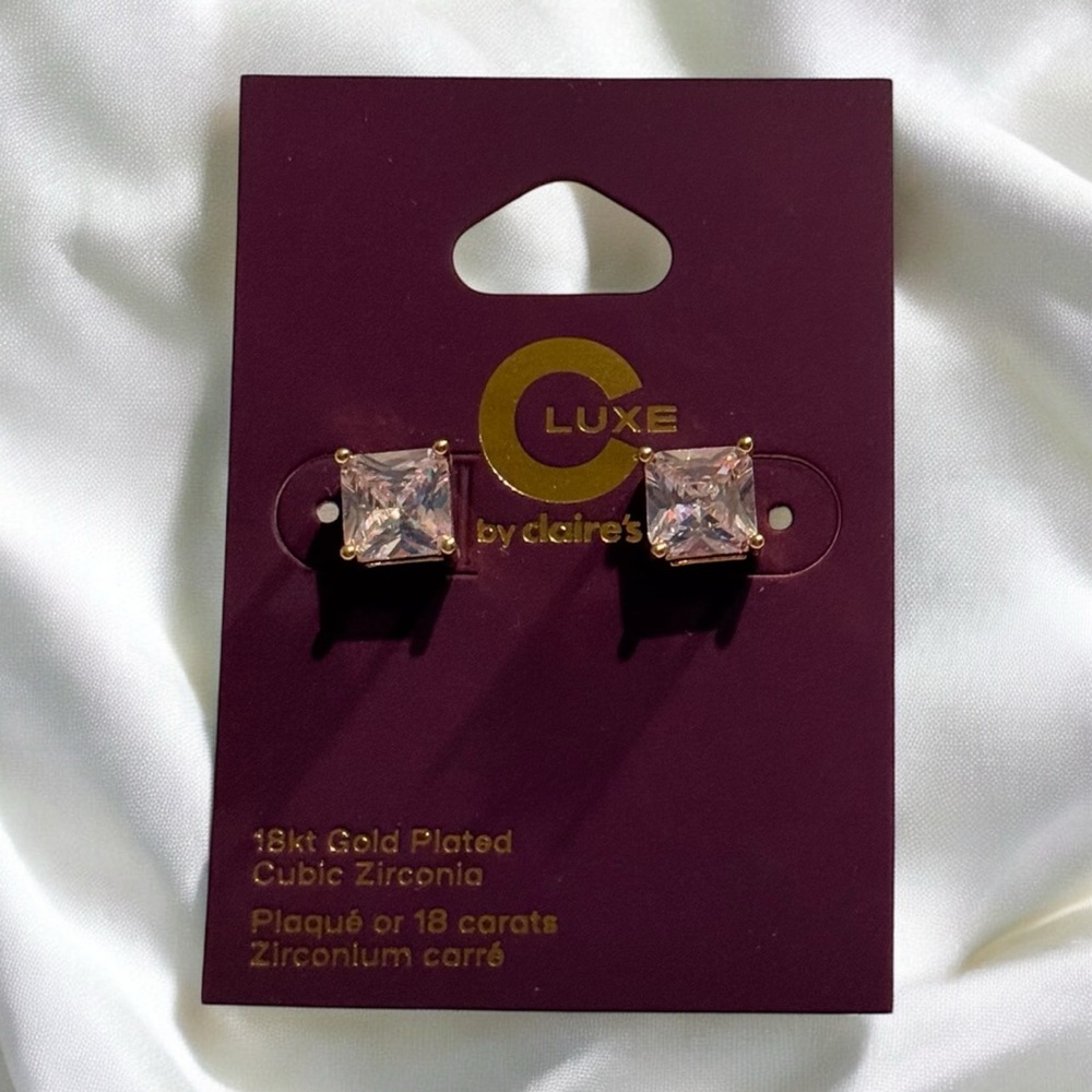 18kt gold plated cubic zirconia earrings #21